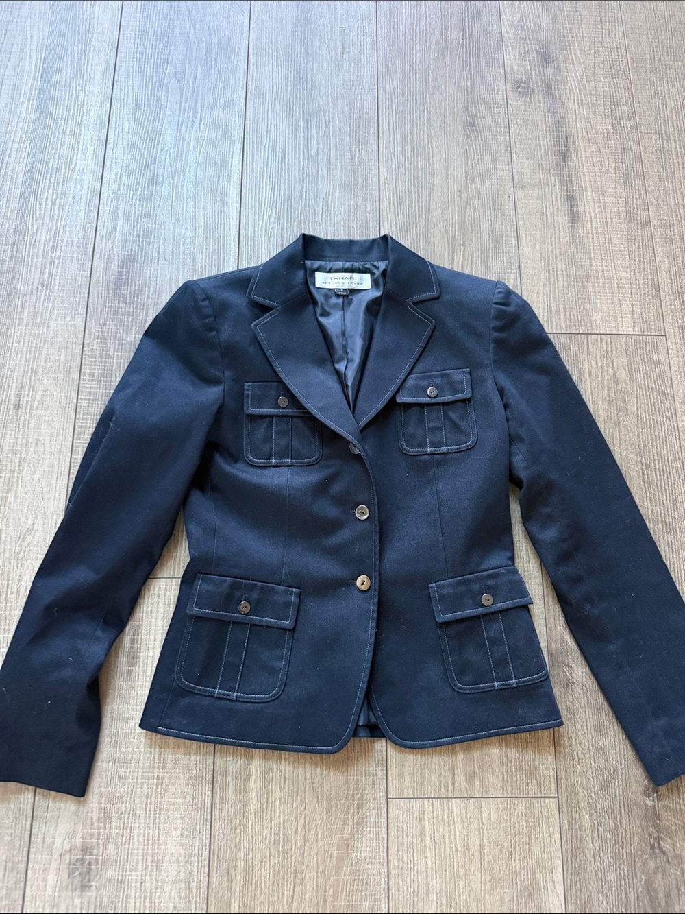 Tahari  Dark Navy Tailored Blazer Jacket Size 2 Arthur S Levine